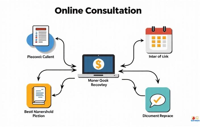 Illustration of online consultation steps