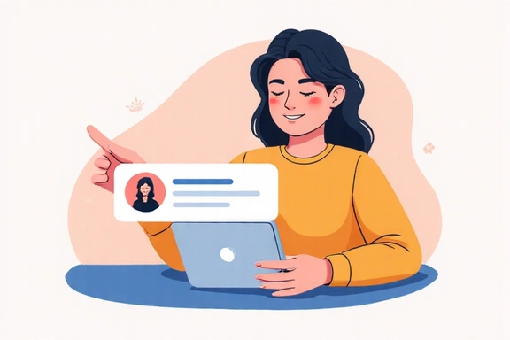 A friendly illustration of a person receiving a confirmation message on a device, symbolizing successful submission and peace of mind.